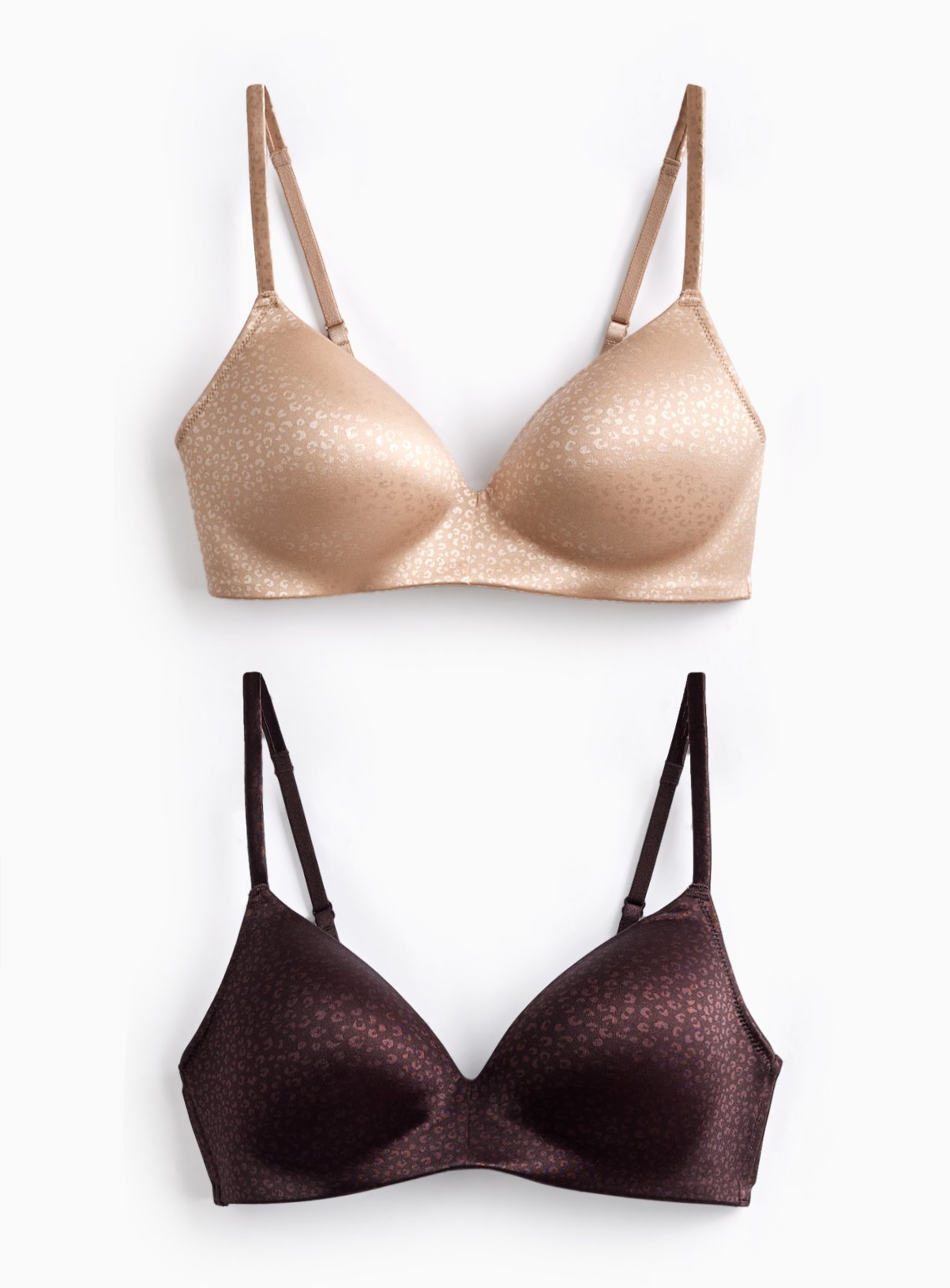 2 Pack Jacquard Leopard T-Shirt Bras 38DD - Image 1 thumbnail